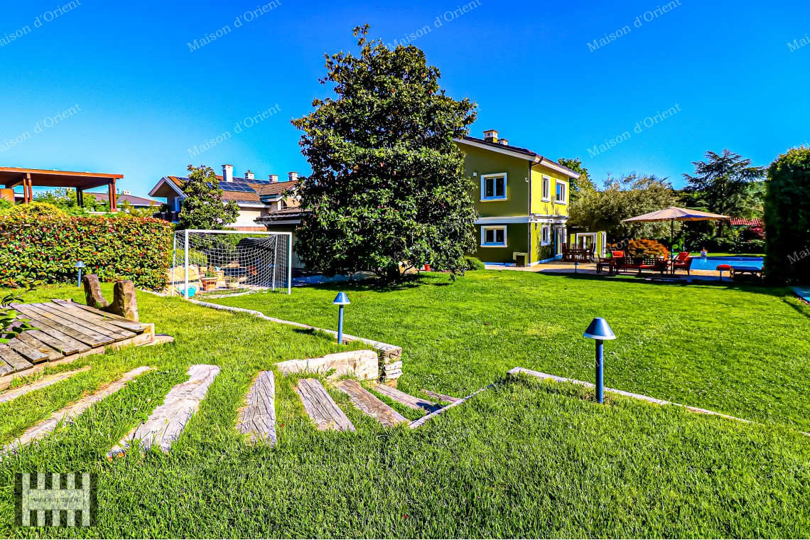 Rental Villa in Zekeriyakoy with 2.300sqm Garden, Semi-Olympic Pool and Sports Complex
